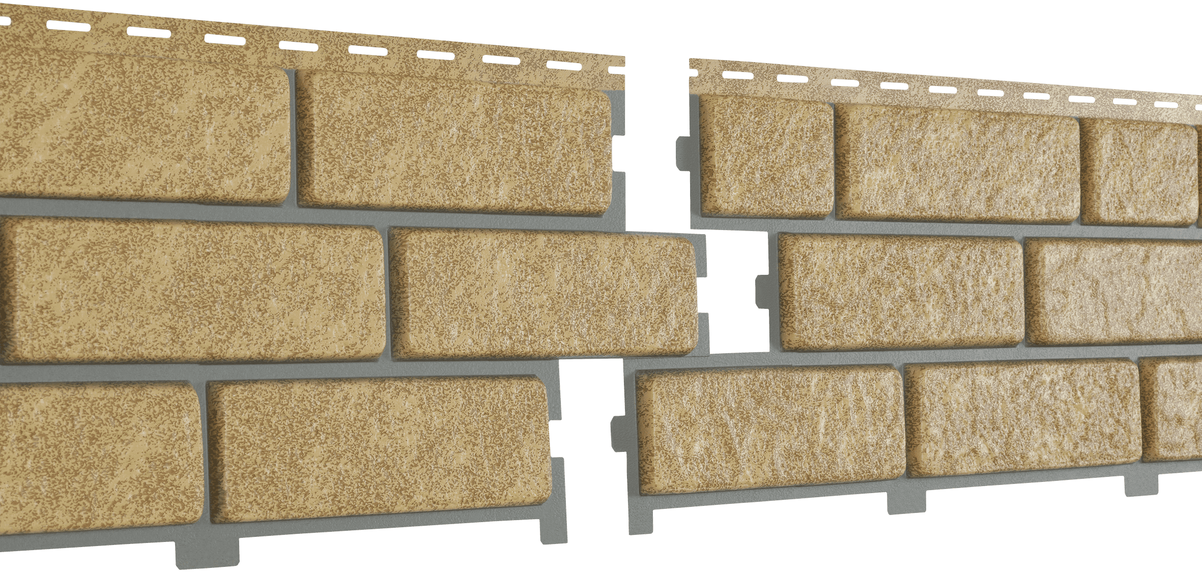 Фасадная панель Ю-пласт Стоун-Хаус Кирпич песочный с декорированным швом