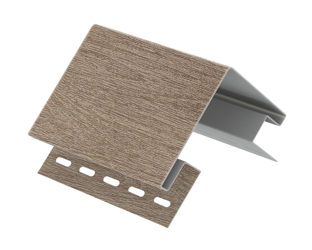 Наружный угол Ю-Пласт Тимберблок Рейка фасадная орех светлый