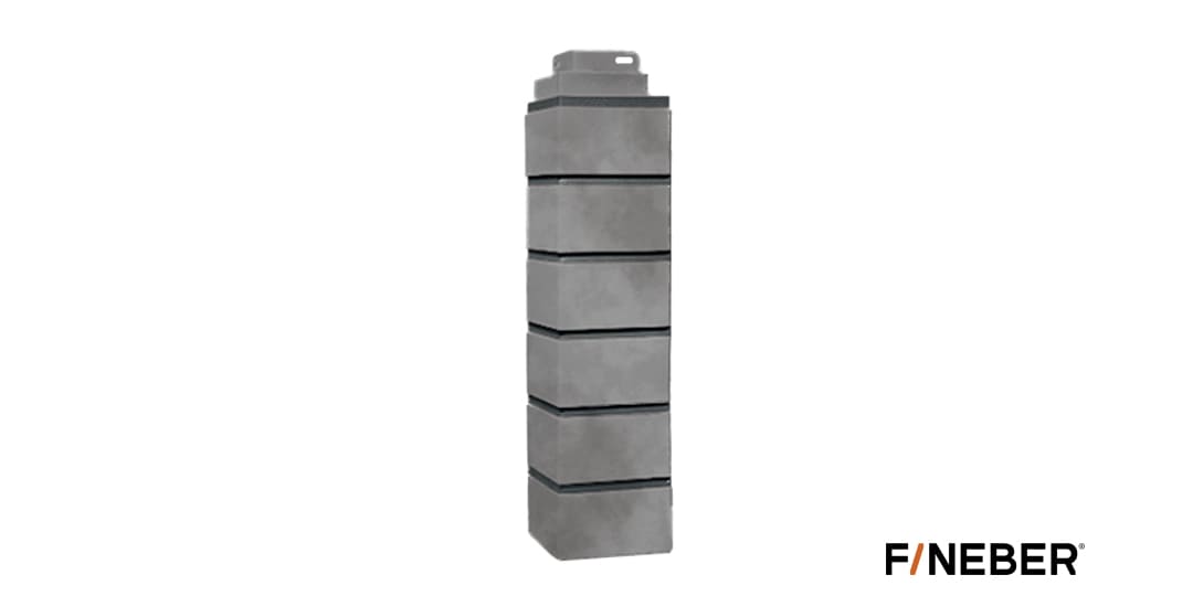 Наружный угол FineBer Кирпич клинкерный 3D бежево-серый