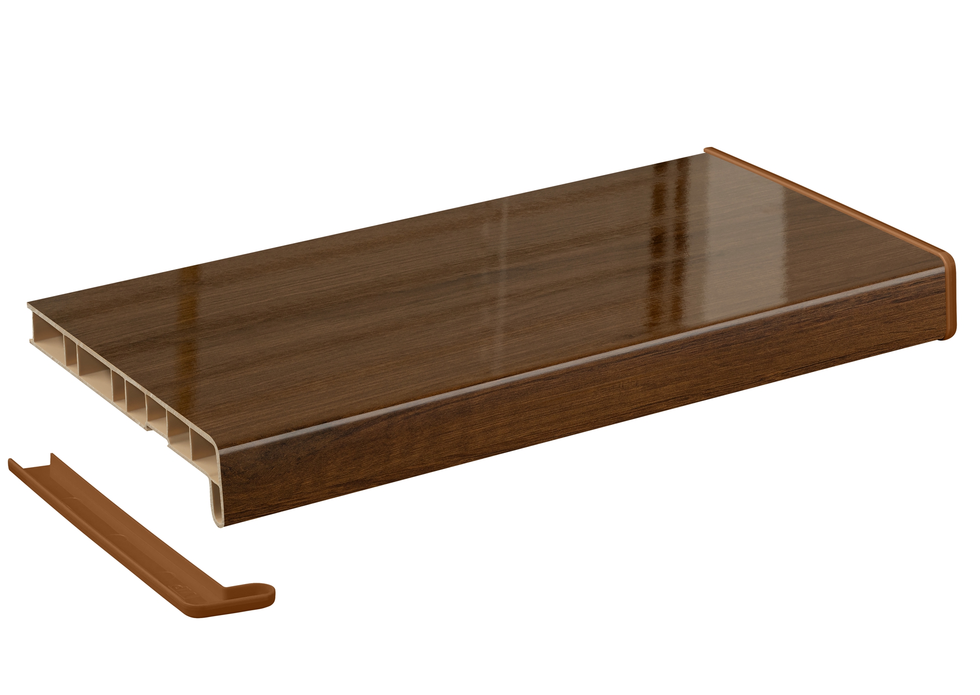 Подоконник Кристаллит орех глянец 400 мм