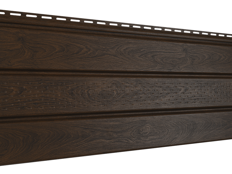 Софит Ю-пласт PRO орех темный частичная перфорация